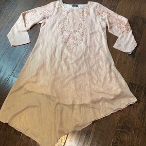 Limelight Pakistan, women’s dress, size M, NWT, shimmery pink/gold with lining